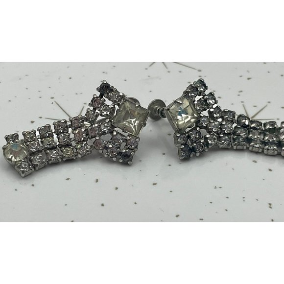 Vintage Triad earrings, Triad Rhinestones earring - Picture 2 of 6